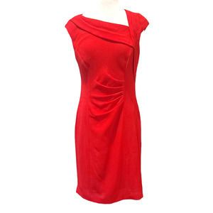 Kay Unger Red Draped Midi Dress
